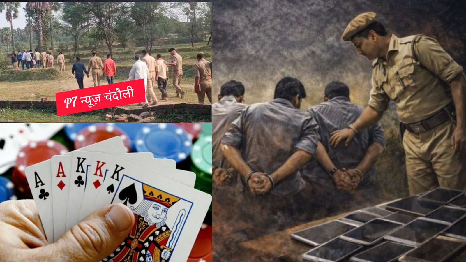 चंदौली नाथुपुर-बखरा सिवान में जुए के बड़े अड्डे पर पुलिस का छापा, 14 हिरासत में, 1.17 लाख नकद व 52 बाइक जब्त, पढ़े पूरी खबर P-7 न्यूज़ पर….