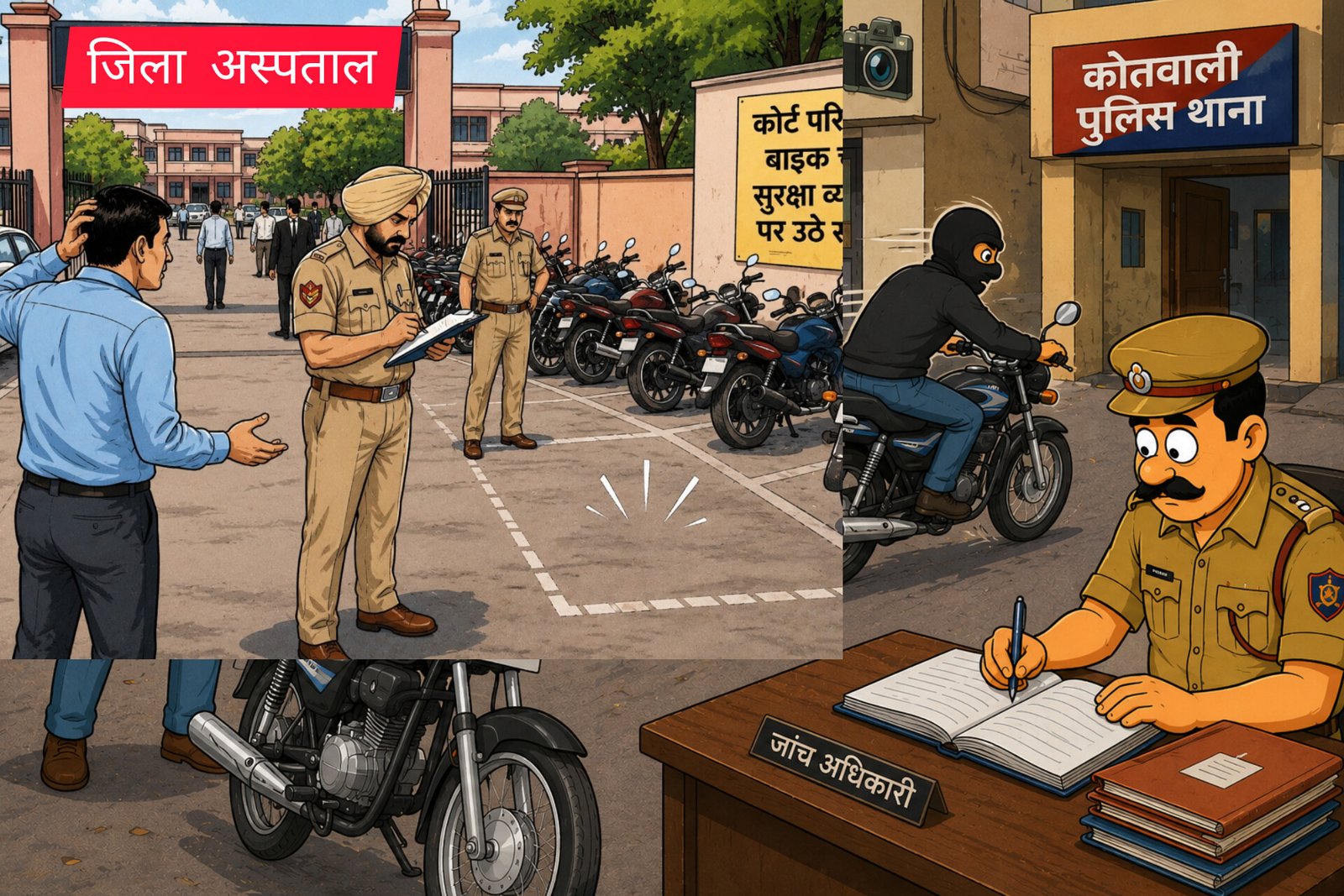 Chandauli Crime: चोरी पर चौकी इंचार्ज निलंबित, लेकिन सदर कोतवाल पर सवाल बरकरार: 24 घंटे में दो वाहन चोरी, जिला अस्पताल से फिर बाइक ले उड़े चोर, घटना का बयान देने में कतराते हैं कोतवाल