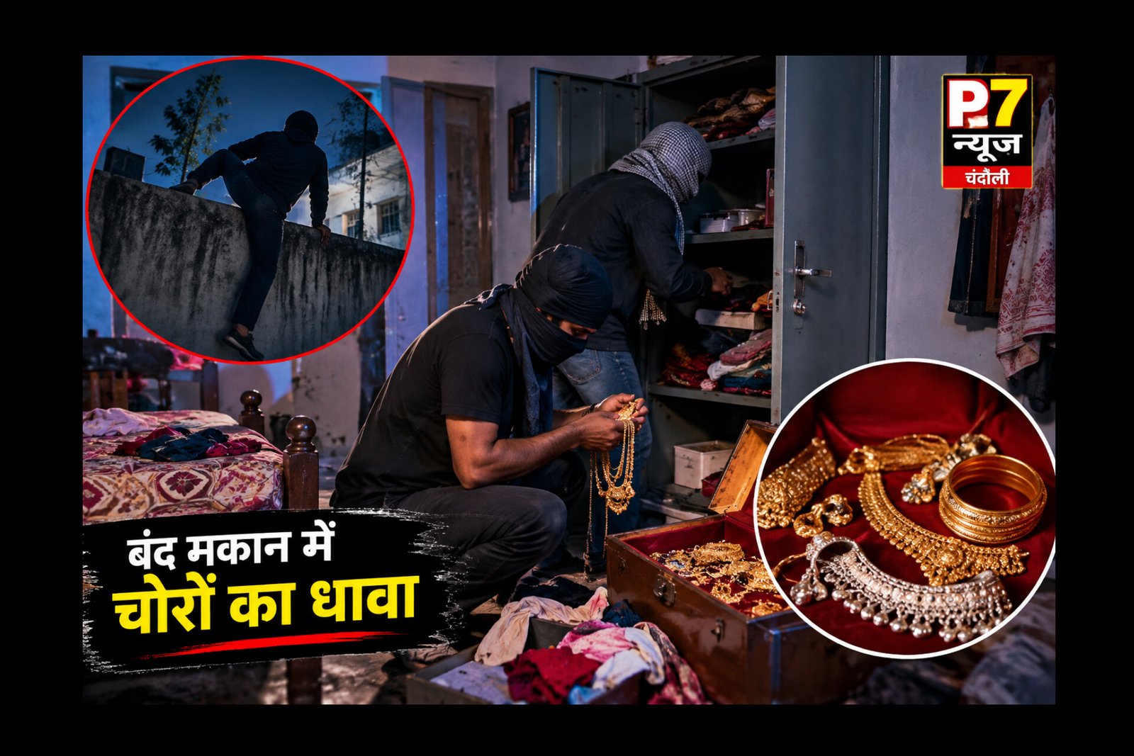 Chandauli Crime: मुगलसराय में चोरों का आतंक! घर की मुख्य दीवार फांदकर अंदर घुसे शातिर, अलमारी का ताला खोलकर सोने-चांदी के आभूषण समेत घरेलू सामान उड़ाया,पीड़ित की तहरीर पर मुकदमा दर्ज