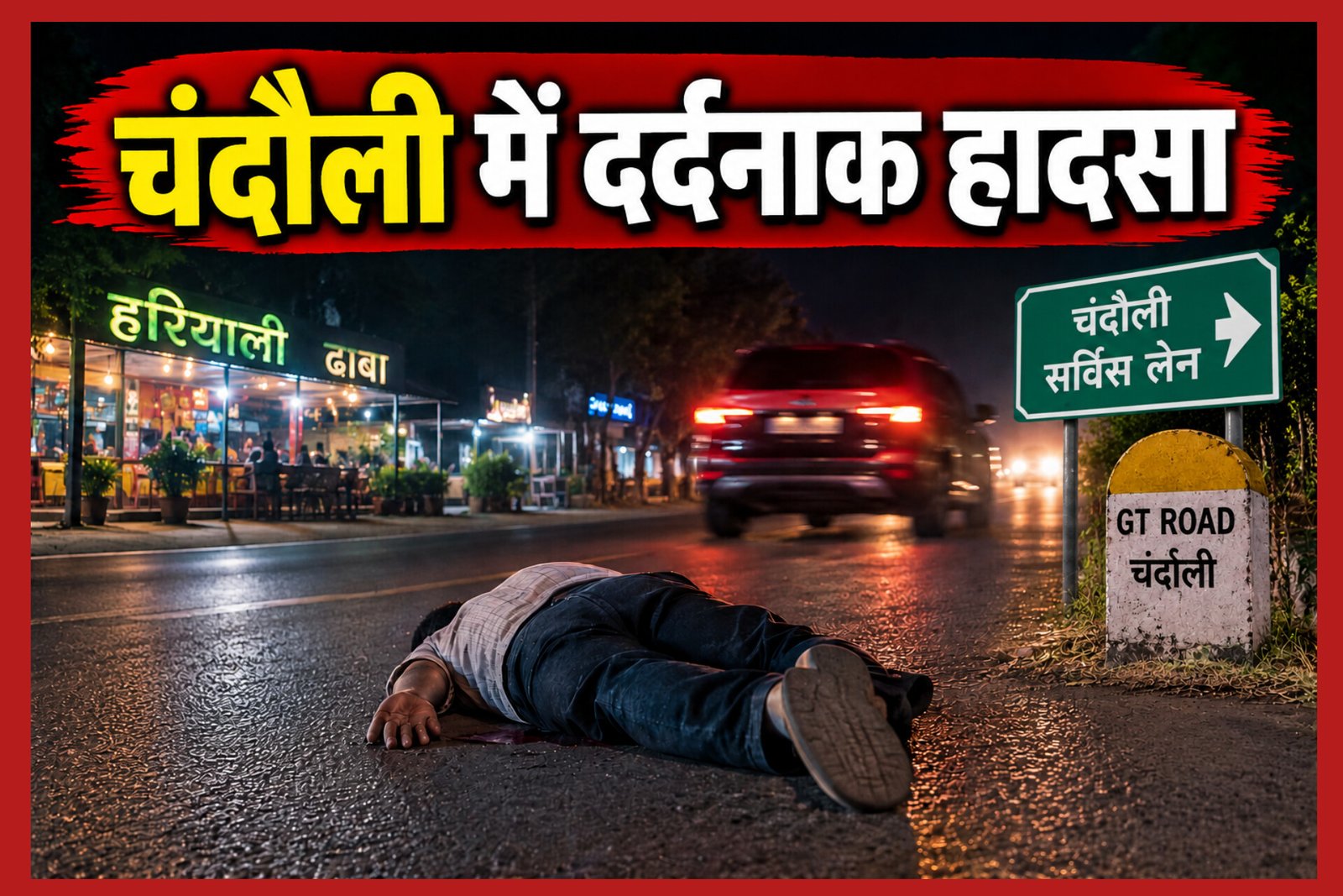Chandauli News: हरियाली ढाबे के सामने दर्दनाक हादसा, अज्ञात वाहन ने पैदल जा रहे व्यक्ति को रौंदा; अस्पताल पहुंचते ही मौत