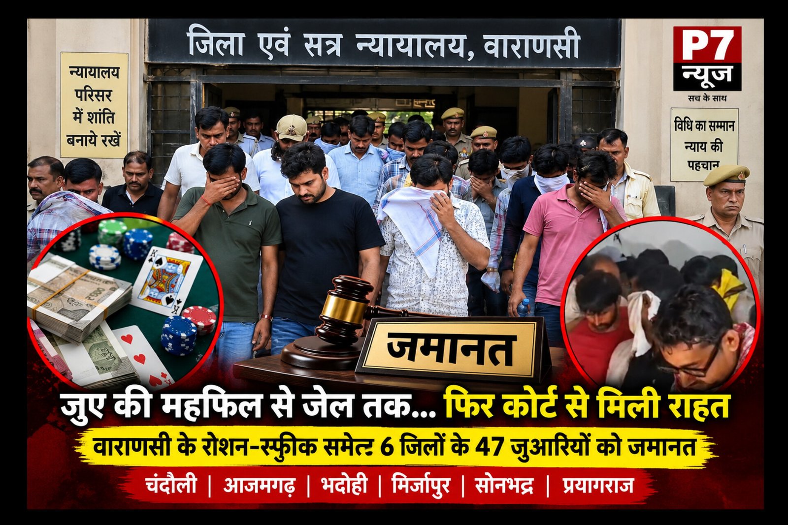 Varanasi News: गैंगस्टर एक्ट की तैयारी के बीच बड़ा झटका: 47 जुआरियों को कोर्ट ने दी जमानत, वाराणसी के रोशन-रफीक ने फैलाया चंदौली, आजमगढ़, भदोही, सोनभद्र, मिर्ज़ापुर व प्रयागराज तक जुए का नेटवर्क!