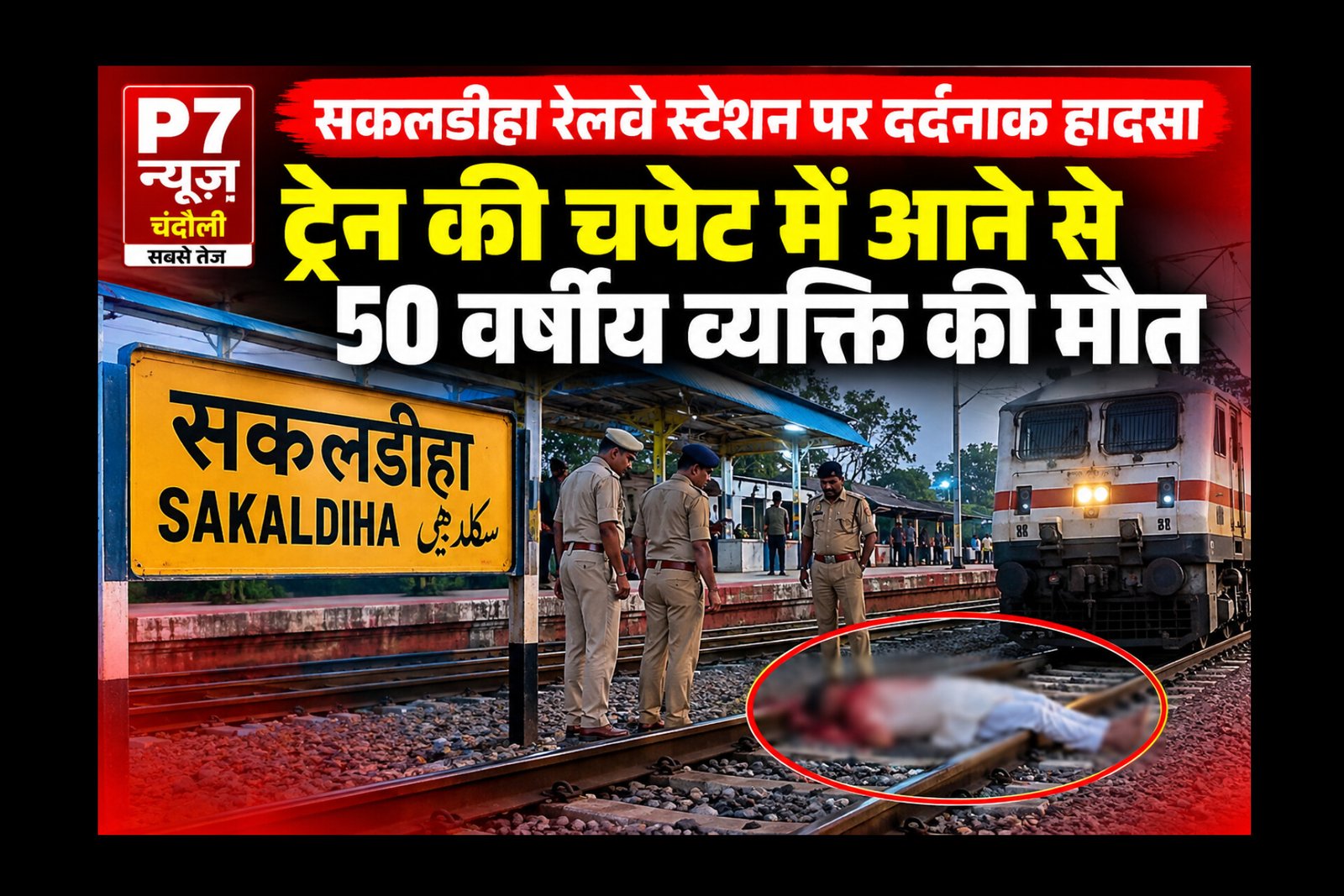 Chandauli News: सकलडीहा रेलवे स्टेशन पर हादसा, ट्रेन की चपेट में आने से 50 वर्षीय व्यक्ति की मौत, पहचान में जुटी पुलिस